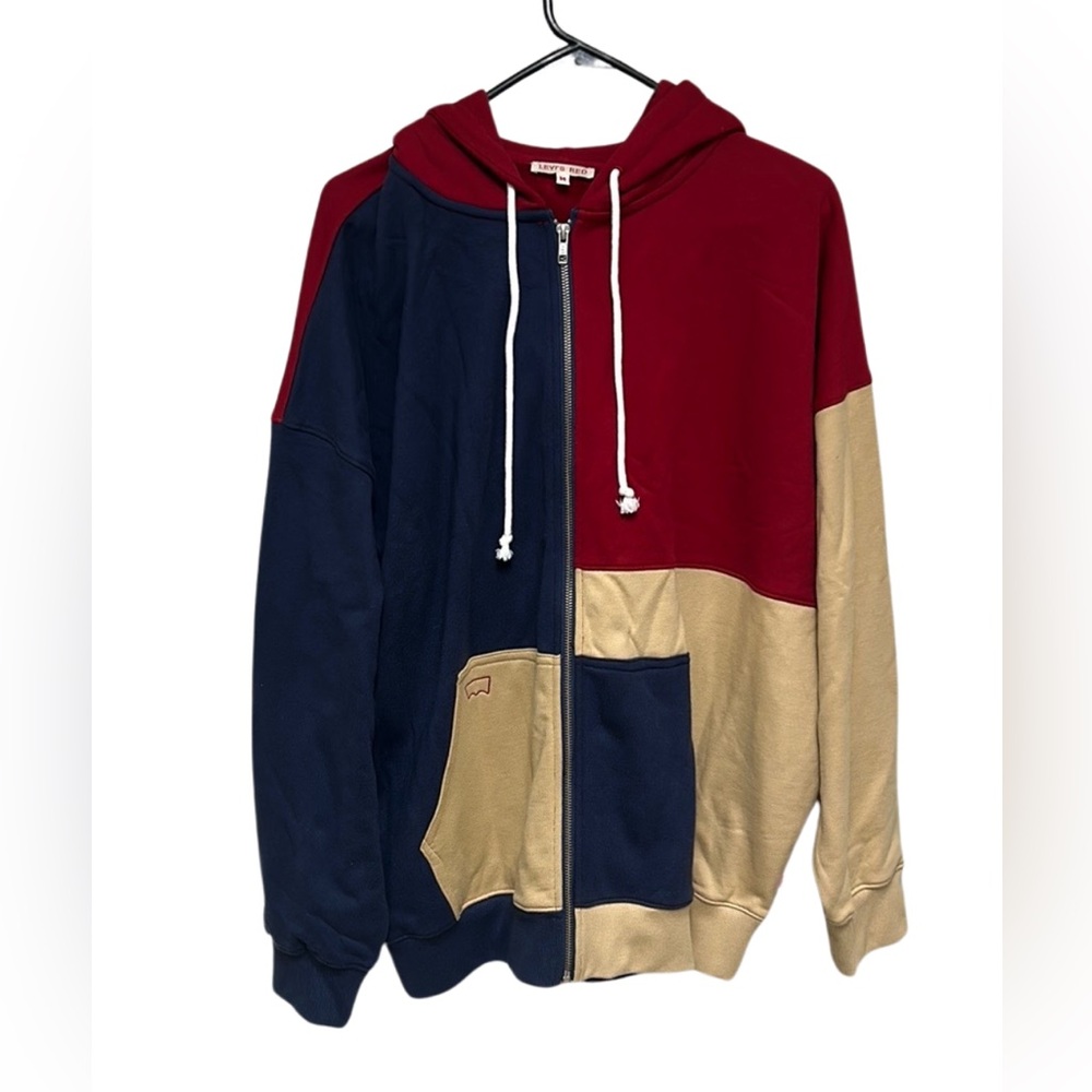 Levi’s Red Multicolored Hoodie Men’s Size M, Unisex relaxed fit